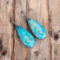 Blue Jasper Earrings | Boho Drop Earring | Crystal Jewelry