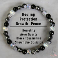 Hematite & Obsidian Bracelet | Beaded Crystal Jewelry