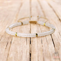 Clear Quartz Bracelet | Layering Gemstone Heishi Beaded Bracelets