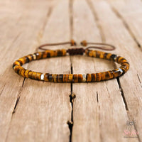 Tigers Eye Bracelet | Layering Gemstone Heishi Beaded Bracelets