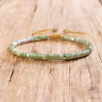 Green Jade Bracelet | Layering Gemstone Heishi Beaded Bracelets