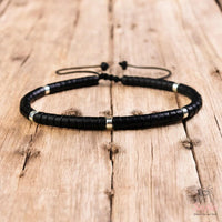 Black Onyx Bracelet | Layering Gemstone Heishi Beaded Bracelets