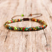 Floral Jasper Bracelet | Layering Gemstone Heishi Beaded Bracelets
