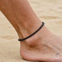 Obsidian Anklet | 3MM Faceted Beads | Dainty Crystal Jewelry