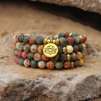Red Creek Jasper Necklace | 108 Mala Beads Jewelry