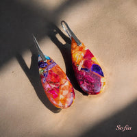 Rainbow Jasper Earrings | Boho Drop Earring | Crystal Jewelry