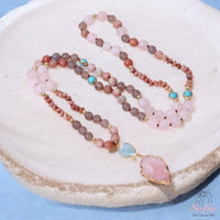 Amazonite & Rose Quartz Necklace | Crystal Jewelry