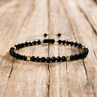 Obsidian Bracelet Dainty Style | Delicate Layering Gemstone Jewelry
