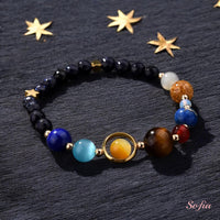 Galaxy Planet Bracelet | Beaded Crystal Jewelry