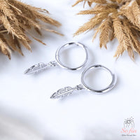 Dainty Silver Feather Stud Earrings | Minimalist Jewelry