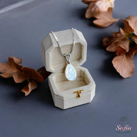 White Opal Necklace | Minimalist Crystal Dainty Jewelry