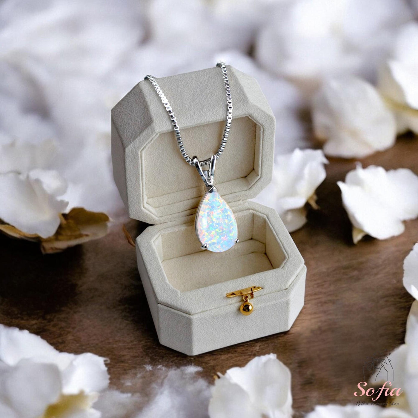 White Opal Necklace | Minimalist Crystal Dainty Jewelry