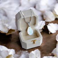 White Opal Necklace | Minimalist Crystal Dainty Jewelry