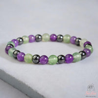 Amethyst & Fluorite Bracelet | Hematite Crystal Beaded Jewelry