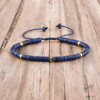Lapis Lazuli Bracelet | Layering Gemstone Heishi Beaded Bracelets