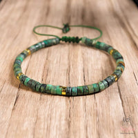 African Turquoise Bracelet | Layering Gemstone Heishi Beaded Bracelets