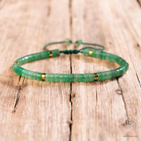 Green Aventurine Bracelet | Layering Gemstone Heishi Beaded Bracelets
