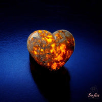 UV-Reactive Yooperlite Crystal Heart | Crystal Stone Decor
