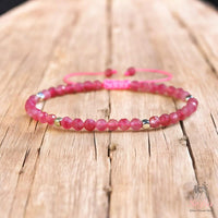 Pink Tourmaline Bracelet | Delicate Layering Gemstone Jewelry