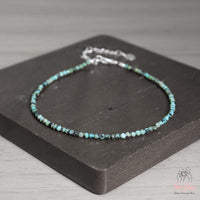 Turquoise Anklet | 3MM Faceted Beads | Dainty Crystal Jewelry