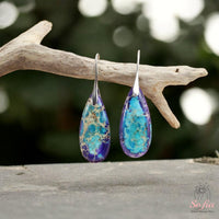 Blue & Purple Jasper Earrings | Boho Drop Earring | Crystal Jewelry