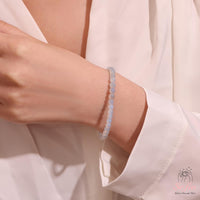 4MM White Moonstone Bracelet | Dainty Beaded Crystal Jewelry