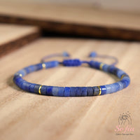 Blue Aventurine Bracelet | Layering Gemstone Heishi Beaded Bracelets