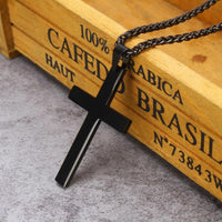 Personalized Cross Necklace Titanium Steel Custom Engraved Pendant
