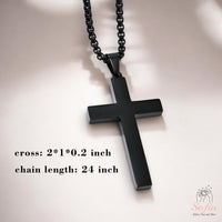 Personalized Cross Necklace Titanium Steel Custom Engraved Pendant