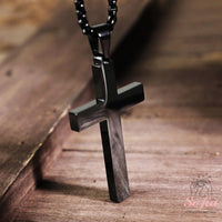 Personalized Cross Necklace Titanium Steel Custom Engraved Pendant