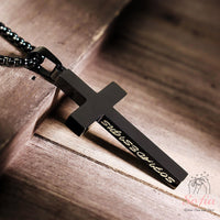 Personalized Cross Necklace Titanium Steel Custom Engraved Pendant