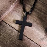 Personalized Cross Necklace Titanium Steel Custom Engraved Pendant