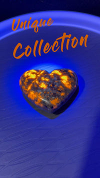 UV-Reactive Yooperlite Crystal Heart | Crystal Stone Decor
