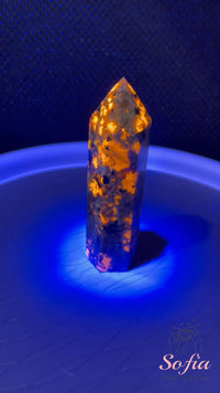 UV-Reactive Yooperlite Crystal Tower | Crystal Stone Decor