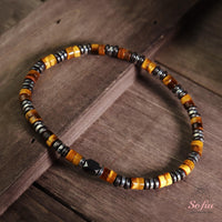 Tigers Eye Stretchy Bracelet | Layering Gemstone Heishi Beaded Bracelets