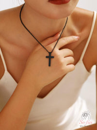 Personalized Cross Necklace Titanium Steel Custom Engraved Pendant