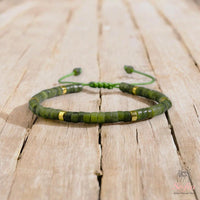 Nephrite Jade Bracelet | Layering Gemstone Heishi Beaded Bracelets