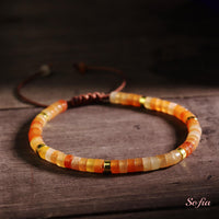 Carnelian Bracelet | Layering Gemstone Heishi Beaded Bracelets