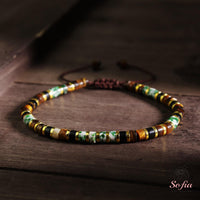 Tigerauge-Achat-Armband | Armbänder mit Heishi-Perlen aus Edelsteinen zum Kombinieren