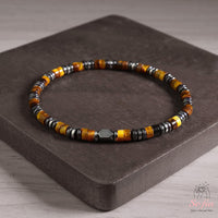 Tigers Eye Stretchy Bracelet | Layering Gemstone Heishi Beaded Bracelets