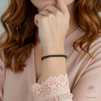 4MM Obsidian Bracelet | Dainty Beaded Crystal Jewelry