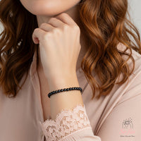 4MM Obsidian Bracelet | Dainty Beaded Crystal Jewelry