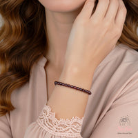 4MM Garnet Bracelet | Dainty Beaded Crystal Jewelry