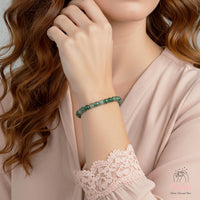 4MM Moss Agate Bracelet | Dainty Beaded Crystal Jewelry