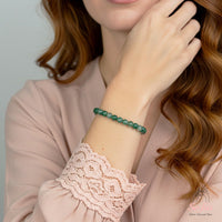 4MM Moss Agate Bracelet | Dainty Beaded Crystal Jewelry