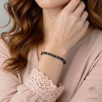 4MM Snowflake Obsidian Bracelet | Dainty Beaded Crystal Jewelry