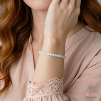 4MM White Moonstone Bracelet | Dainty Beaded Crystal Jewelry