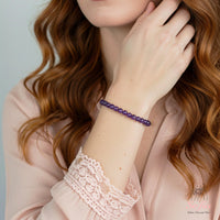 4MM Amethyst Bracelet | Dainty Beaded Crystal Jewelry