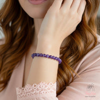 4MM Chevron Amethyst Bracelet | Dainty Beaded Crystal Jewelry