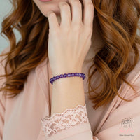 4MM Chevron Amethyst Bracelet | Dainty Beaded Crystal Jewelry